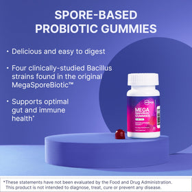 Gélifiés MegaSporeBiotic Kids saveur baie, vue de côté
