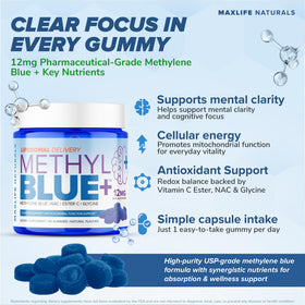 Gélifiés Methylene Blue MAXLIFE NATURALS, saveur framboise bleue