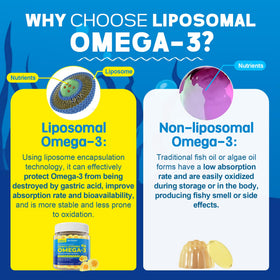 Gélifiés Omega-3 EnvyCure dans une main avec un verre d'eau