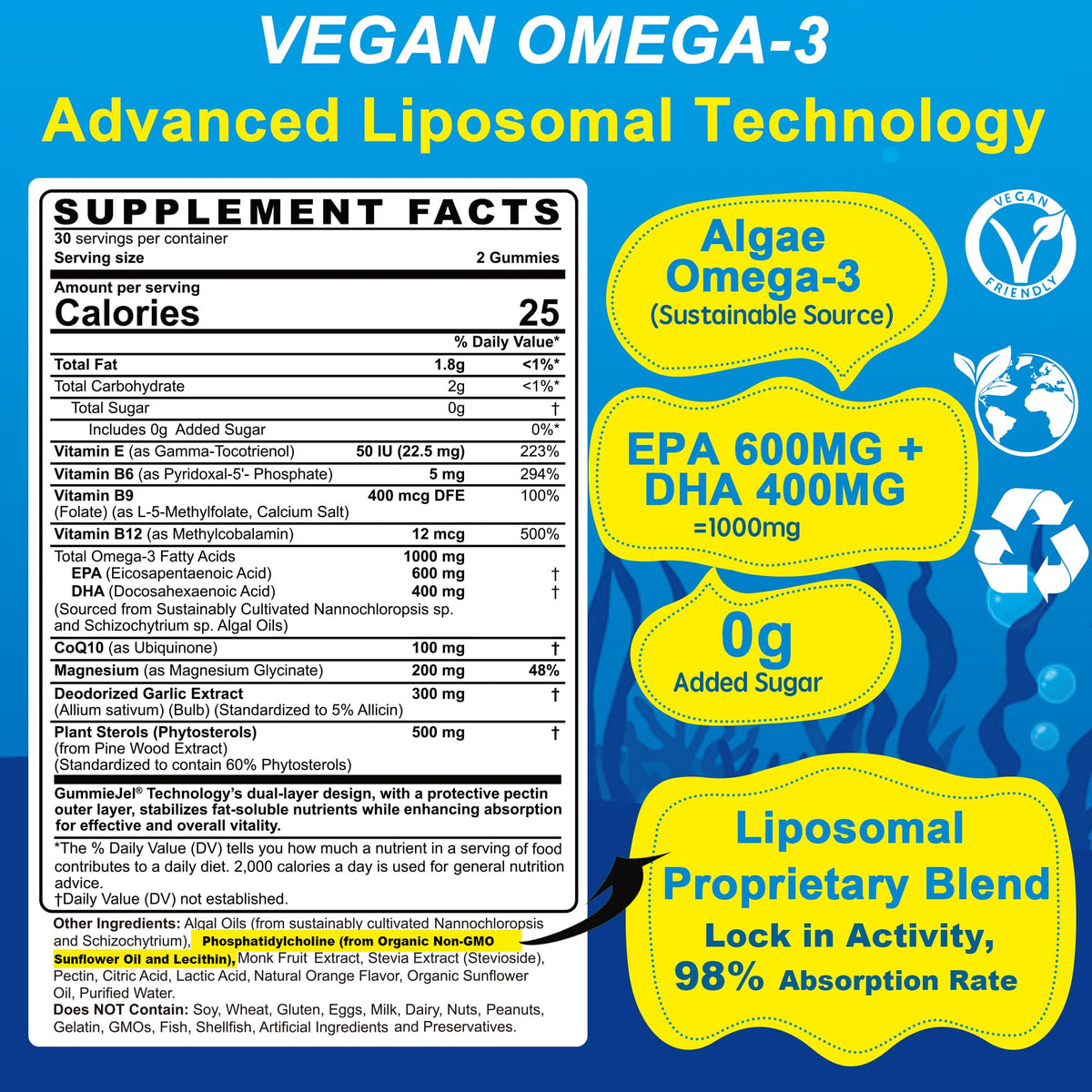 Gélifiés Omega-3 EnvyCure montrant la texture des gummies