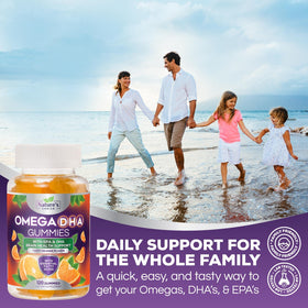 Gélifiés Omega 3 Nature's Choice à côté d'un verre d'eau