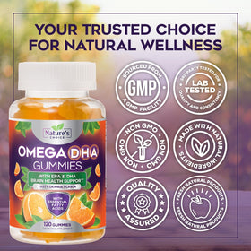 Gélifiés Omega 3 Nature's Choice avec un gros plan sur l'étiquette