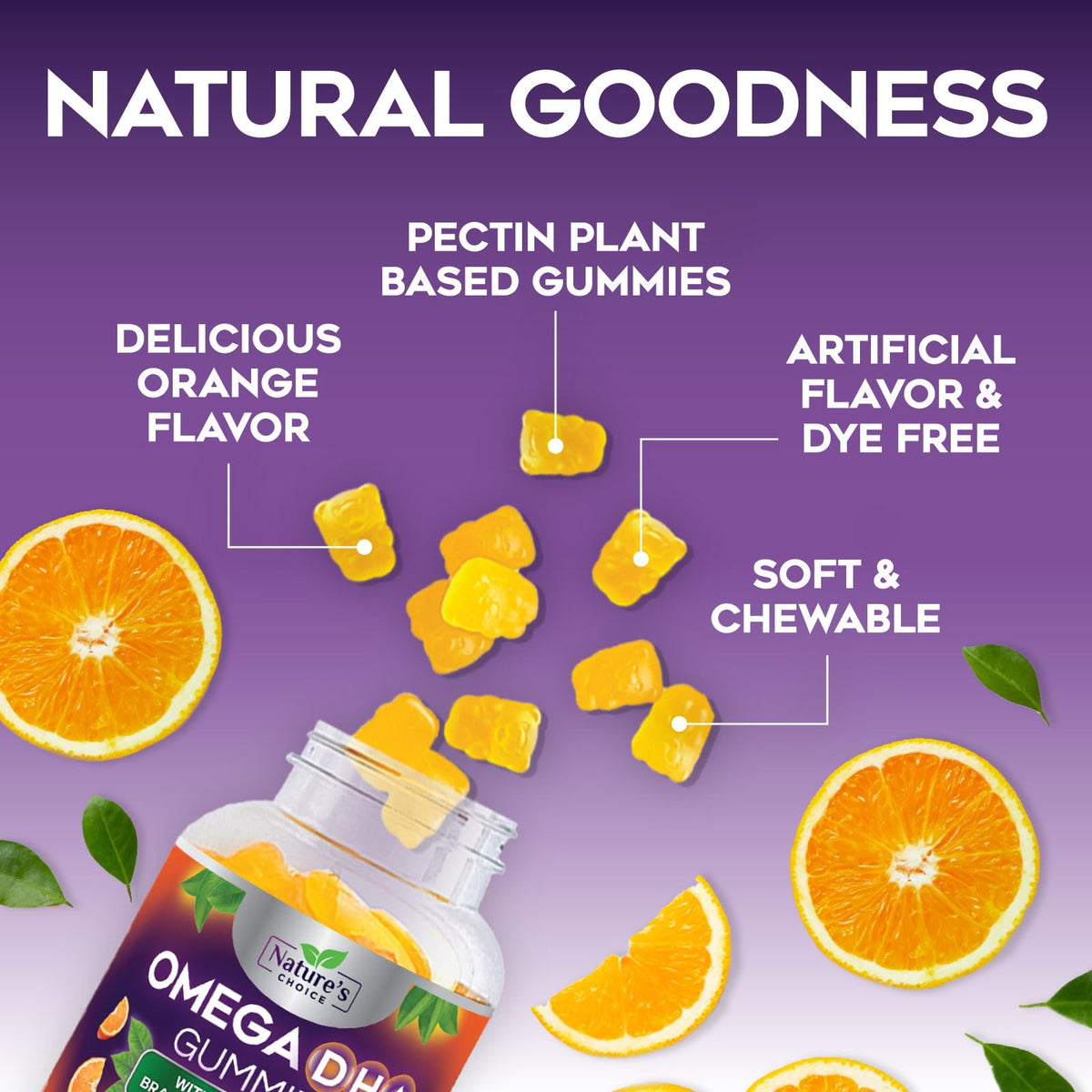 Gélifiés Omega 3 Nature's Choice avec une main tenant un gélifié