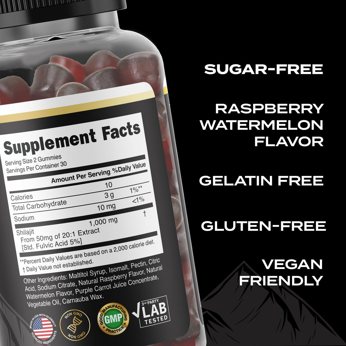 Gélifiés Shilajit Organic In Harmony, gummies en forme de cube