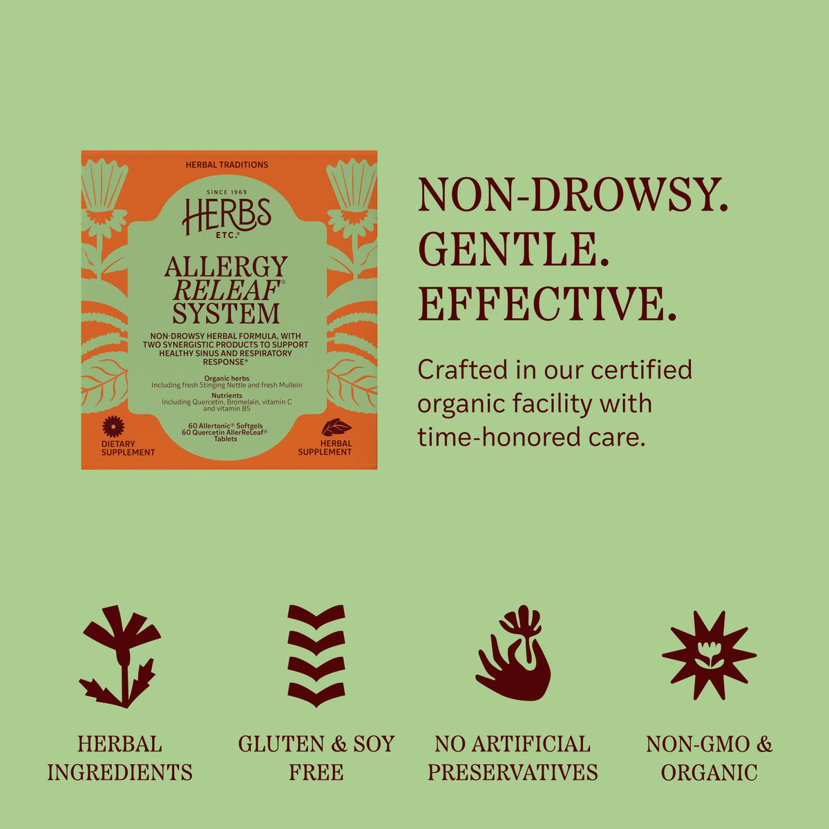 Gélule Allertonic et comprimé Quercetin AllerReLeaf côte à côte