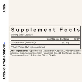 Gélule Amen Glutathione-SR+ sur fond blanc