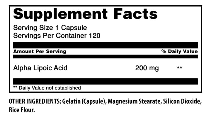 Gélule d'acide alpha-lipoïque Amazing Nutrition à 200 mg