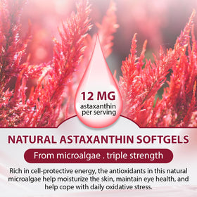 Gélule d'Astaxanthin 12mg en gros plan