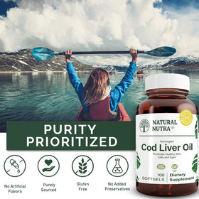 Gélule d'huile de foie de morue Natural Nutra prête à être ingérée