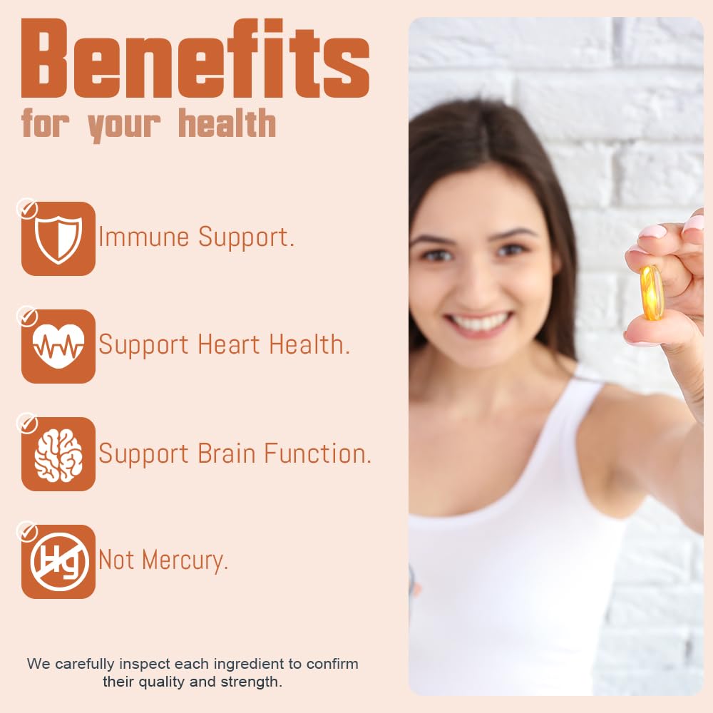 Gélule d'huile de poisson Omega 3 Health Dose avec étiquette visible