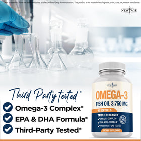 Gélule d'huile de poisson Omega 3 NEW AGE en gros plan