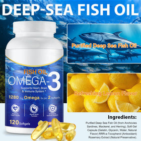 Gélule d'huile de poisson Omega-3 Xsvseie à côté d'un verre d'eau