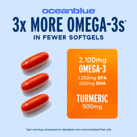 Gélule d'Oceanblue Omega-3 2100 avec goût d'orange