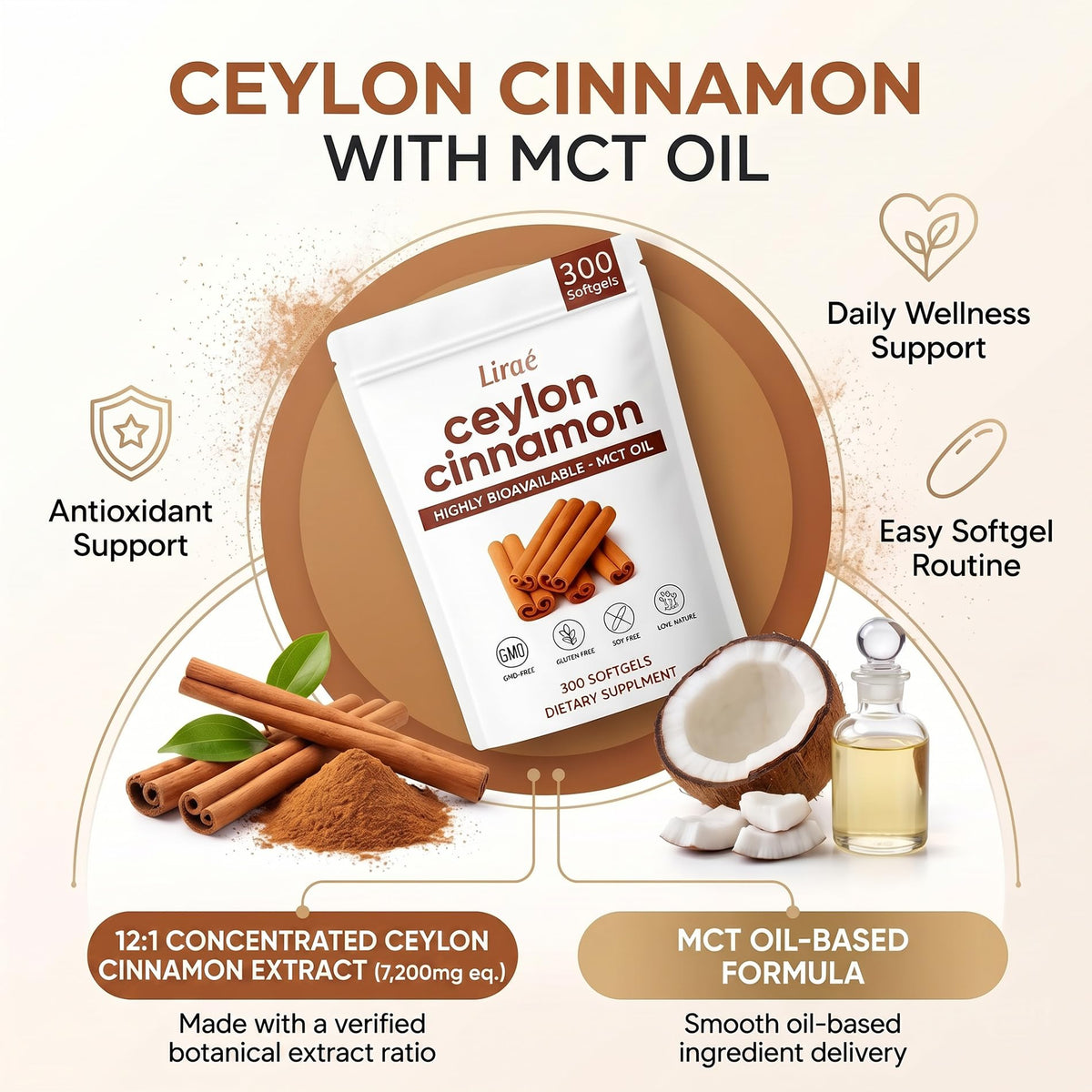 Gélule de cannelle de Ceylan LIRAE en gros plan