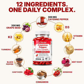 Gélule de Cayenne Clear Probiotics avec un verre d'eau