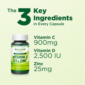 Gélule de Complexe de Vitamines C, D3 et Zinc en gros plan