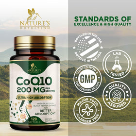 Gélule de CoQ10 Nature's Nutrition ouverte