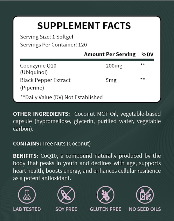 Gélule de CoQ10 Ubiquinol ouverte montrant la taille