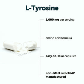 Gélule de L-Tyrosine Micro Ingredients sur fond blanc