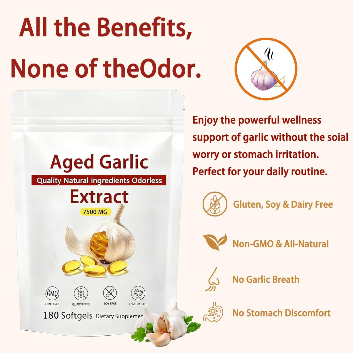 Gélule de Louma NuvaPure Aged Garlic 7500mg dans la main