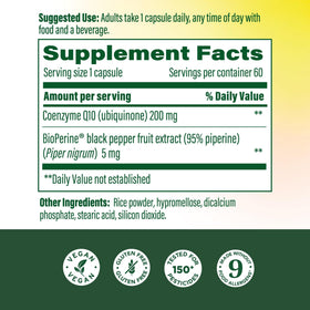 Gélule de MegaFood CoQ10 200mg sur fond blanc
