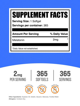 Gélule de mélatonine BulkSupplements, vue de près