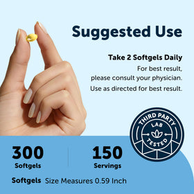 Gélule de Micro Ingredients Omega-3 avec étiquette de dosage