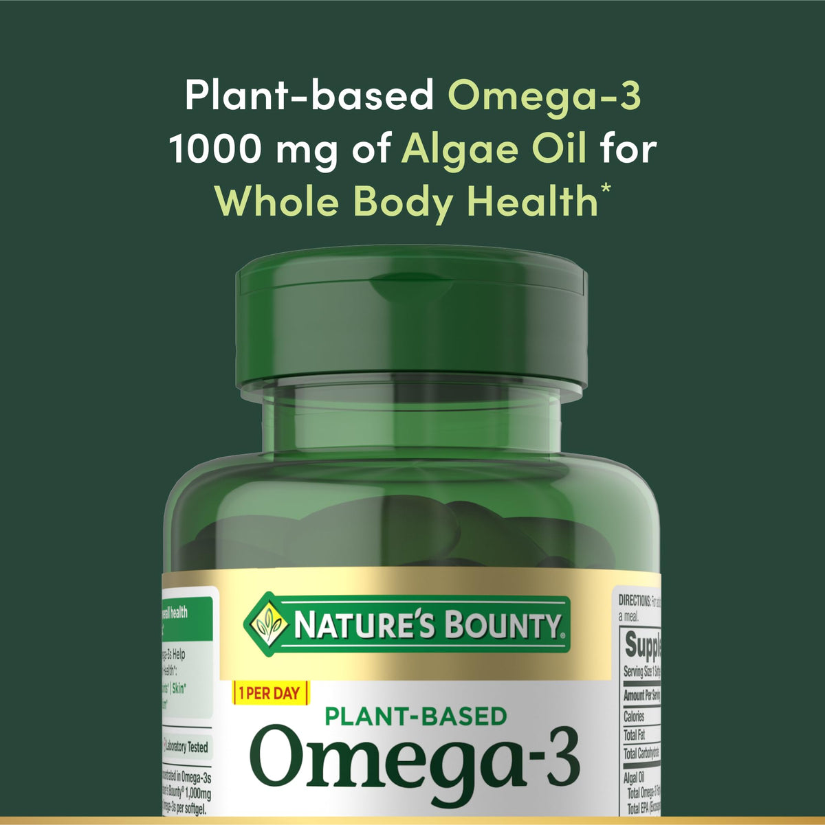 Gélule de Nature's Bounty Omega 3 en gros plan