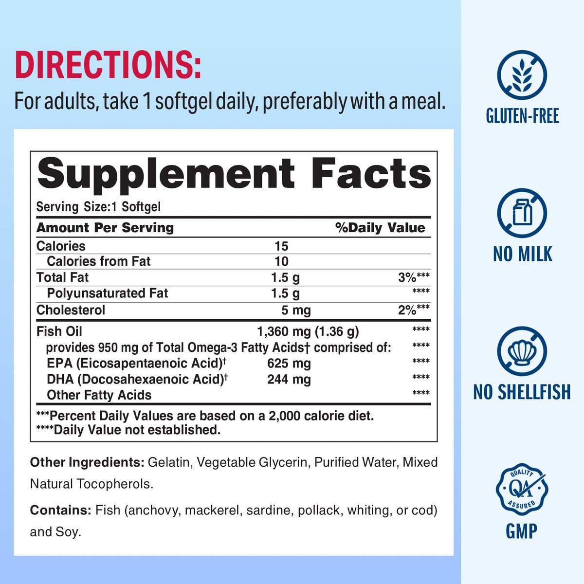 Gélule de Omega 3 Vitamin World sur fond blanc