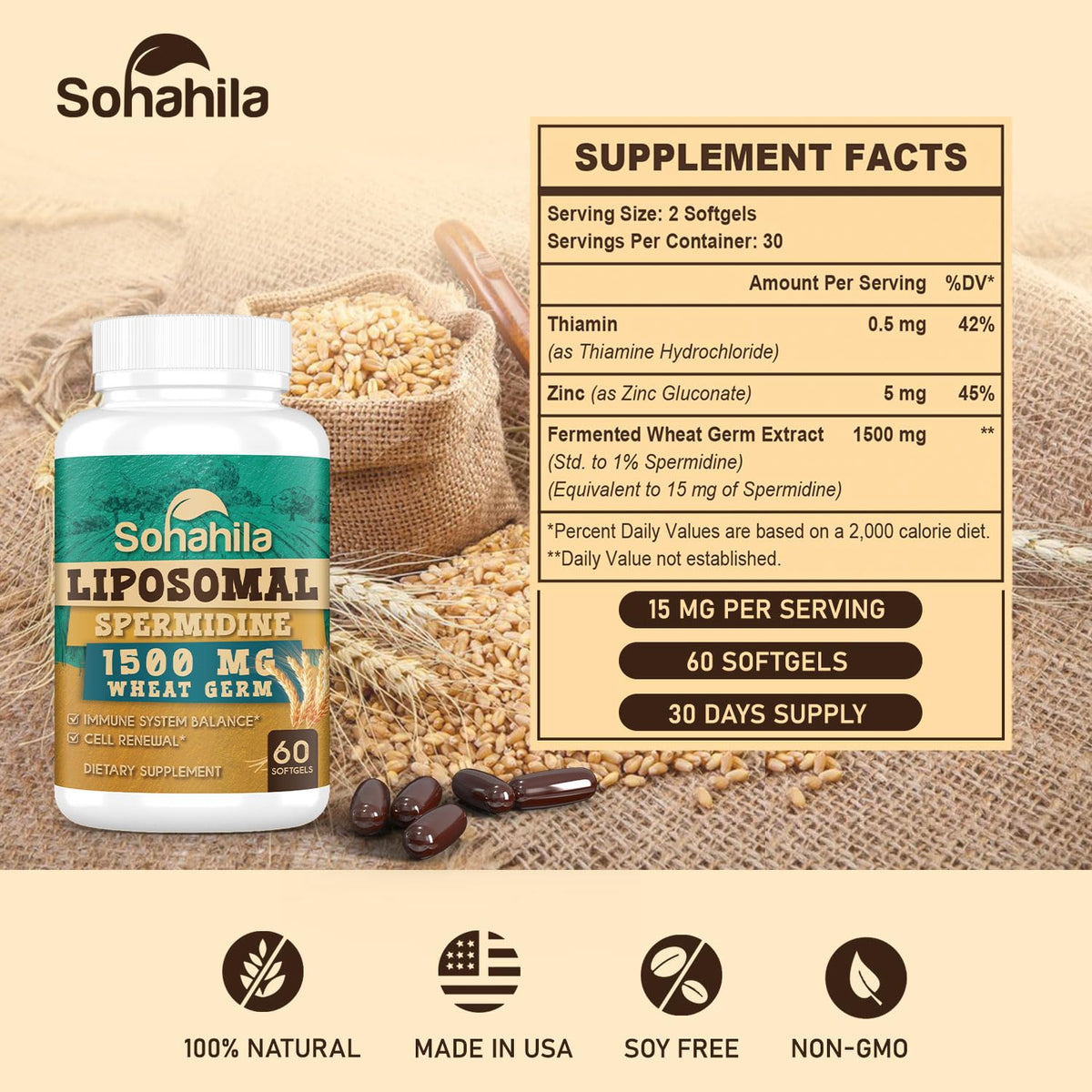 Gélule de spermidine Corporalight vue de près