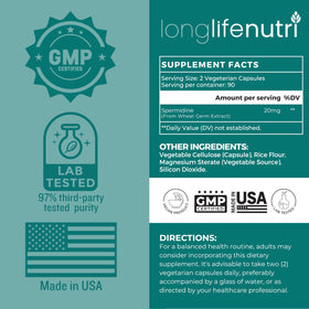 Gélule de Spermidine LongLifeNutri sur une table
