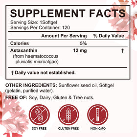 Gélule de VitaCoeur Astaxanthine 12mg sur fond blanc