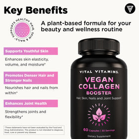 Gélule de Vital Vitamins Collagène Végétalien sur une cuillère