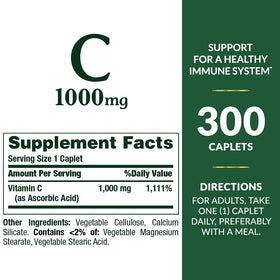 Gélule de Vitamine C 1000mg Nature's Bounty sur fond blanc