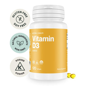Gélule de vitamine D3 5000 IU de Better Way Health, vue de près