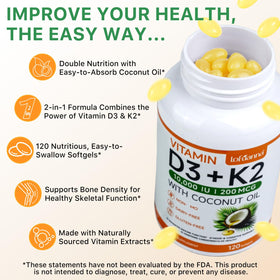 Gélule de vitamine D3 K2 de lofuanna sur fond blanc
