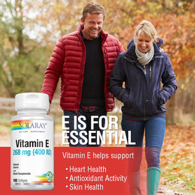 Gélule de Vitamine E SOLARAY avec étiquette détaillée