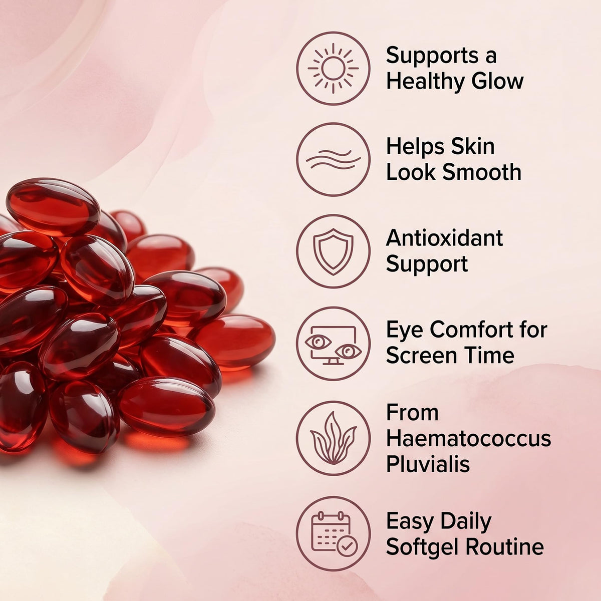 Gélule de ZALPNUP Astaxanthin 12mg avec huile MCT en gros plan
