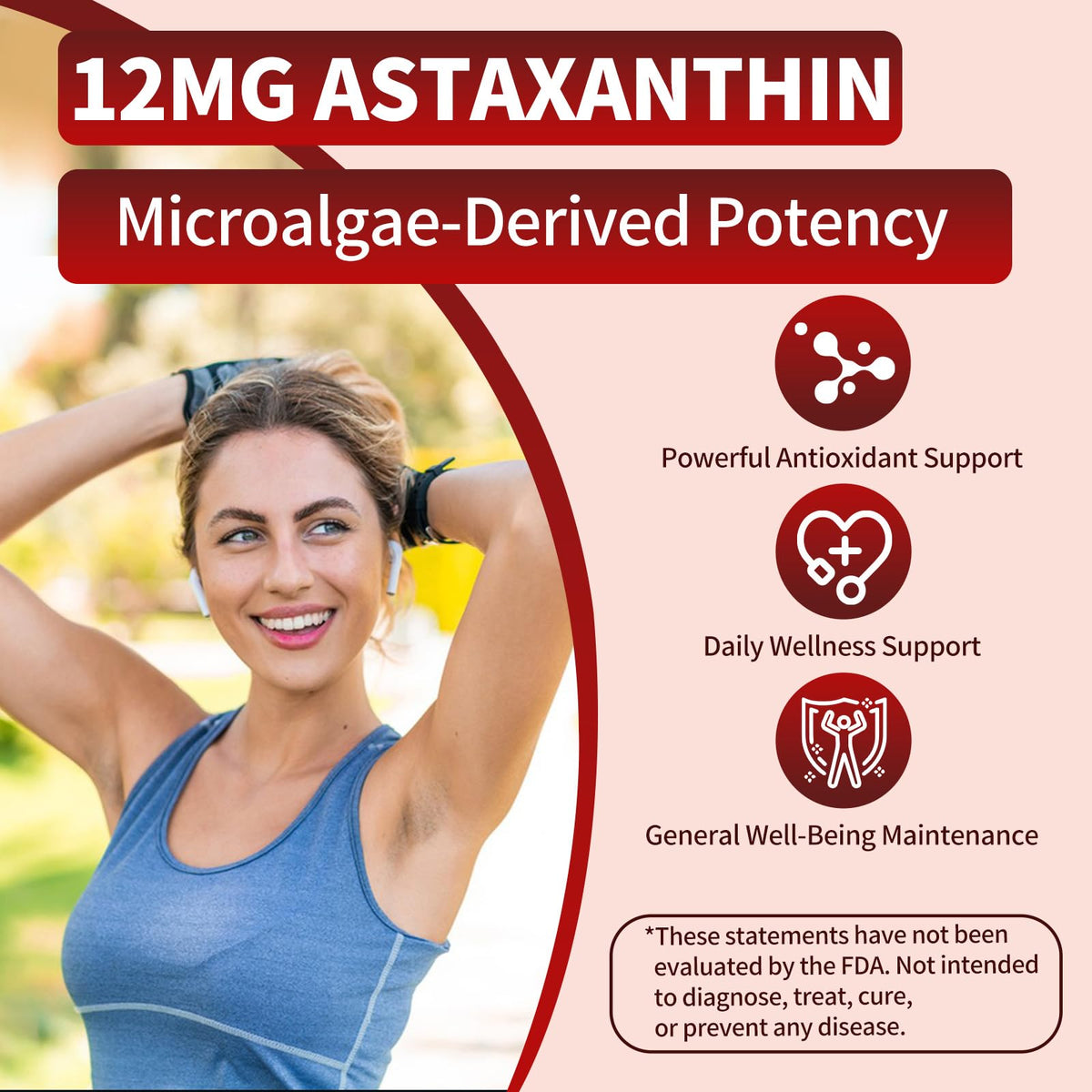 Gélule douce Rshoiw Astaxanthin 12mg en gros plan