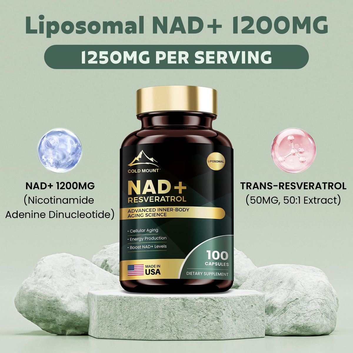 Gélule du complément alimentaire NAD+ liposomal de MEGNETA