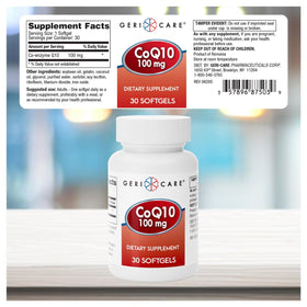 Gélule GeriCare CoQ10 100mg sur une surface blanche