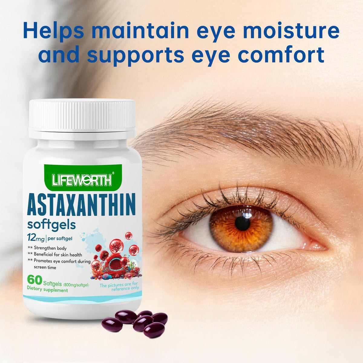 Gélule LIFEWORTH Astaxanthine 12mg vue de près