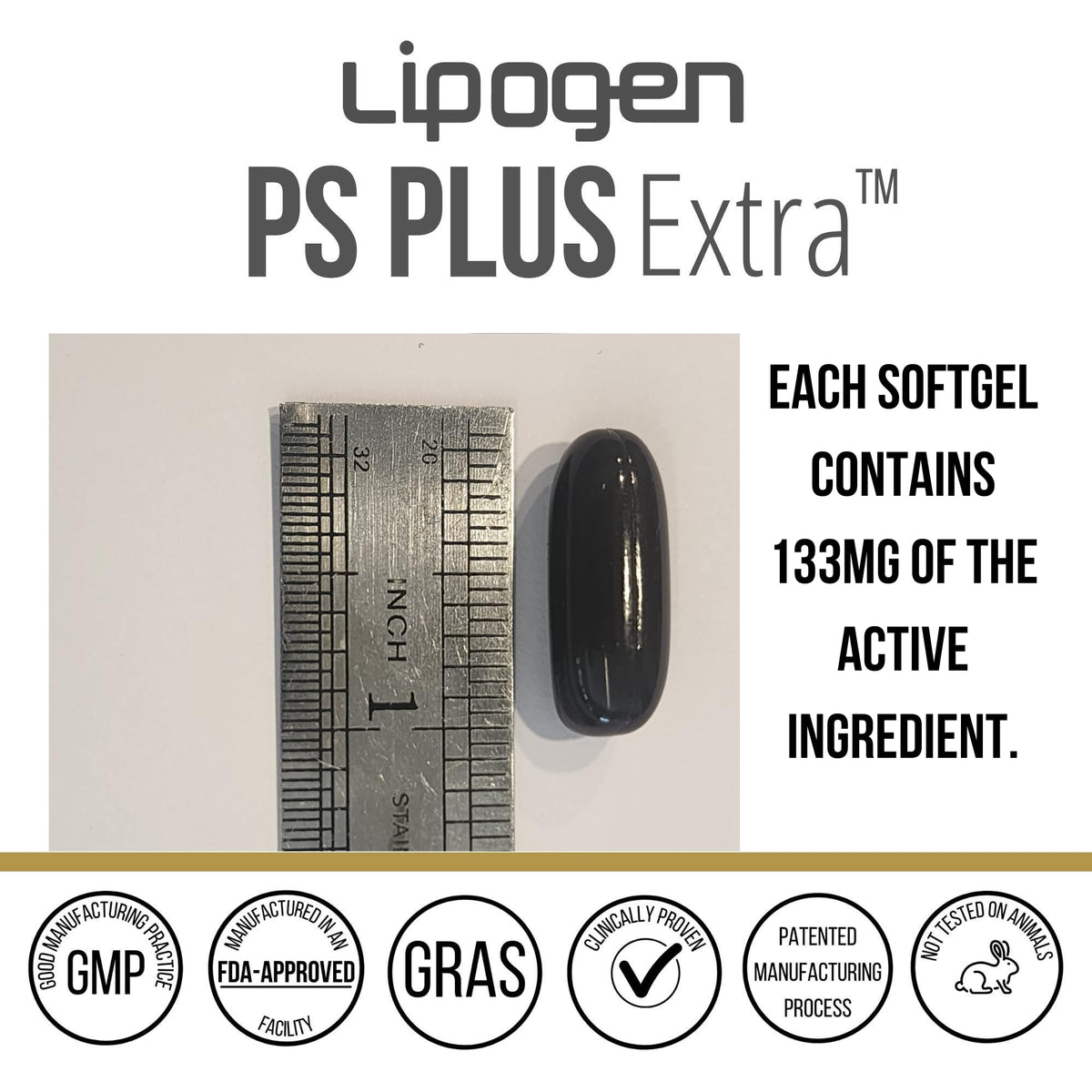 Gélule Lipogen PS Plus Extra sur fond blanc