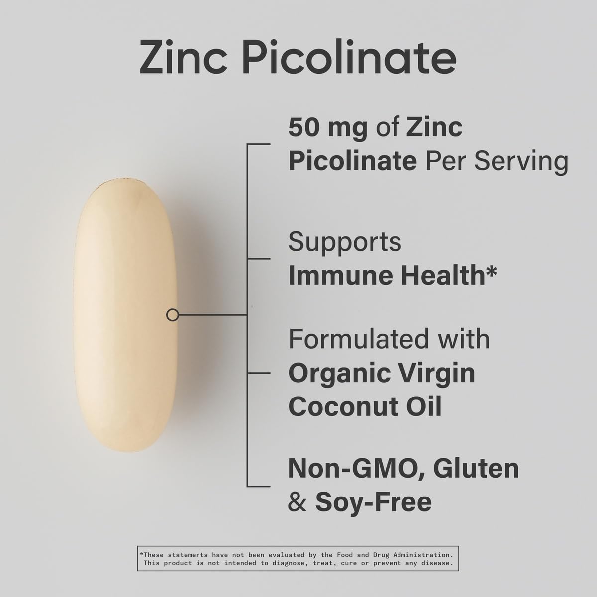 Gélule liquide de Zinc Picolinate avec huile de coco