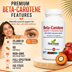 Gélule molle Beta-Carotène NEW ROOTS HERBAL à l'intérieur du flacon