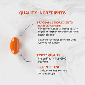 Gélule molle de curcumin Naturalis, gros plan