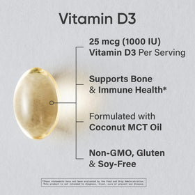 Gélule molle de Vitamine D3 1000iu Sports Research