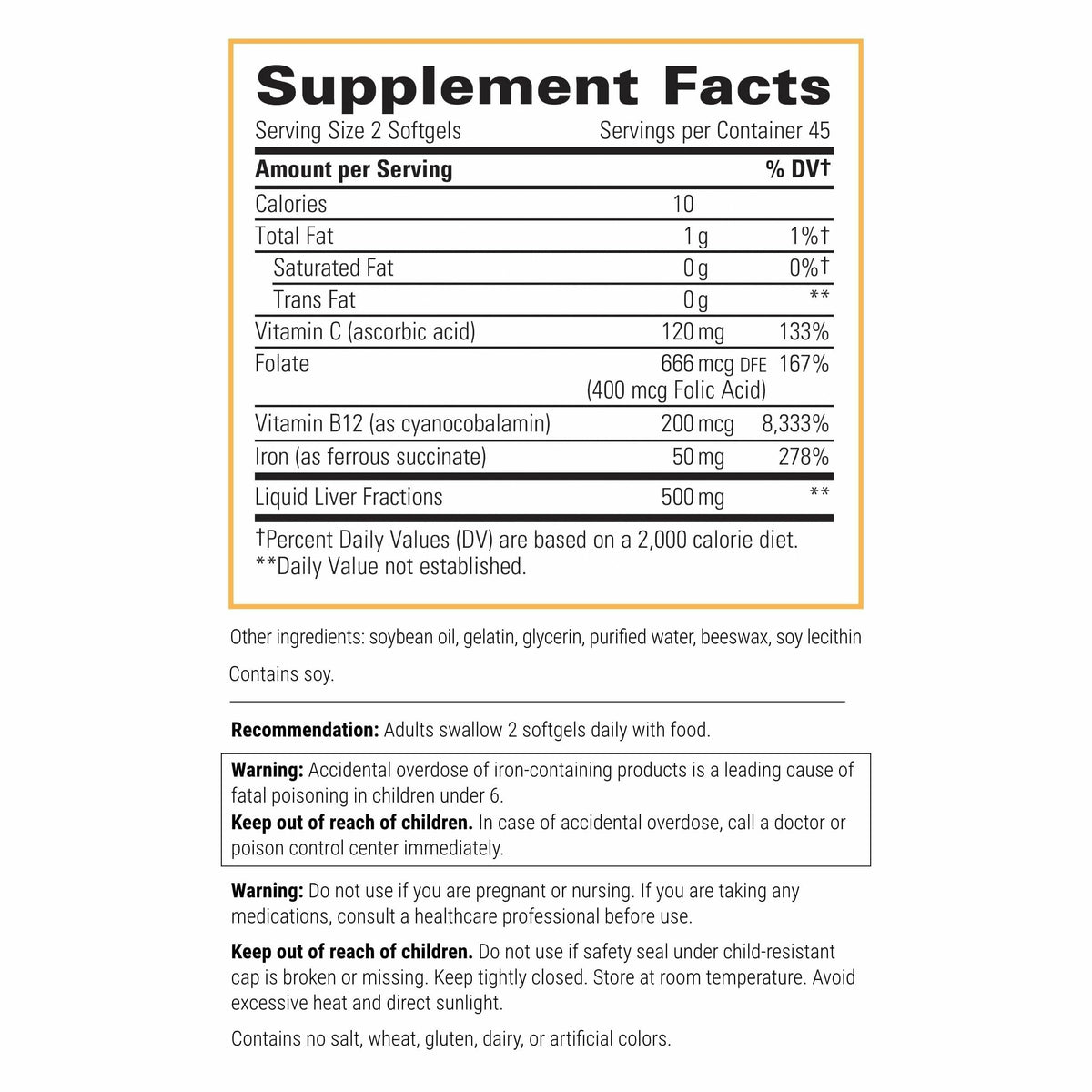Gélule molle du Complexe de Fer Integrative Therapeutics