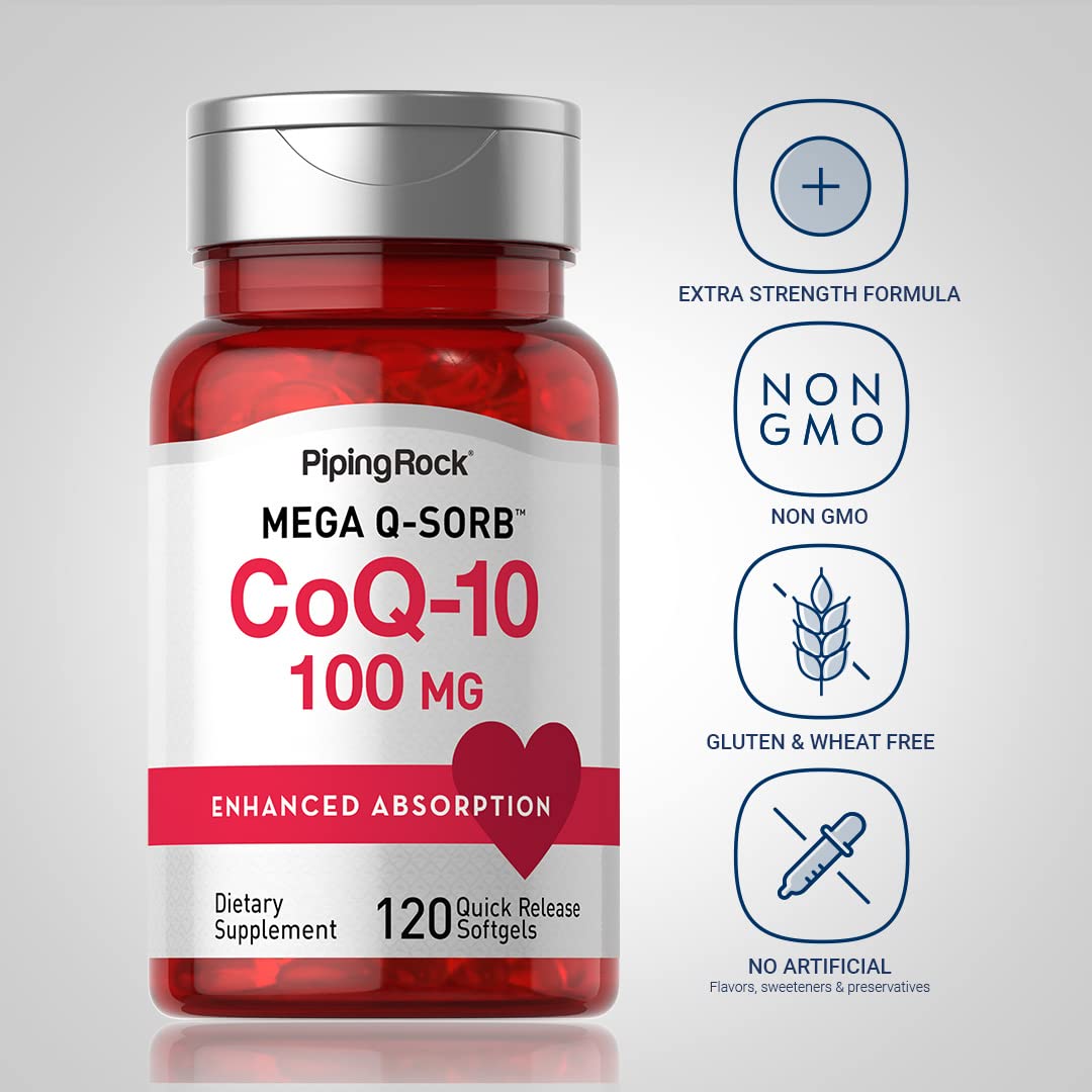 Gélule molle Piping Rock CoQ10 100mg vue de près