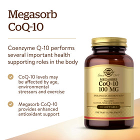 Gélule molle Solgar Megasorb CoQ-10 ouverte montrant l'intérieur